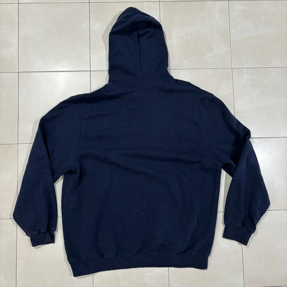 Vintage Nike Hoodie Sweatshirt Men's XL Mini Check Swoosh Blue Y2K Skate Faded - Picture 6 of 8